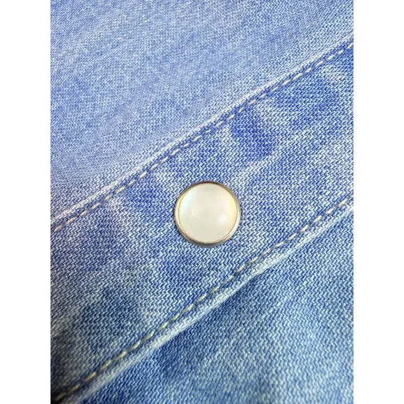 Veronica Beard NWOT Women 10 Edwina Sleeveless Midi Shirtdress Iceberg Denim - Picture 10 of 13